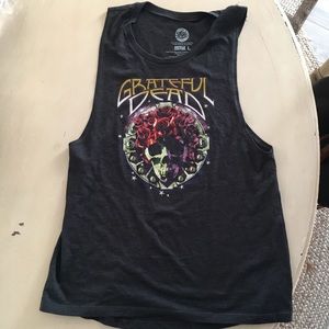 Grateful Dead Tank Skull Roses Gray Women’s L